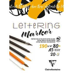 Clairefontaine Lettering Marker Tusjblokk 190g 20ark – A5