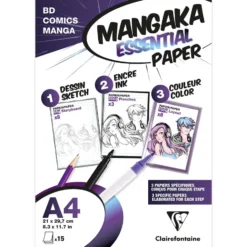 Clairefontaine Mangaka Essential Paper 15ark 55/100/200g A4