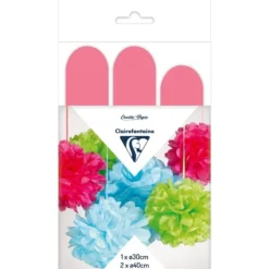 Clairefontaine Silkepapir Pomponger 3stk – Pink