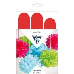 Clairefontaine Silkepapir Pomponger 3stk – Red