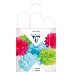 Clairefontaine Silkepapir Pomponger 3stk – White