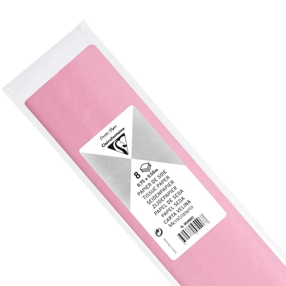 Clairefontaine Silkepapir 50x70cm 8ark – Rosa