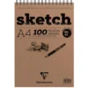 Clairefontaine Sketch Skisseblokk spiral 90g 100ark – A4