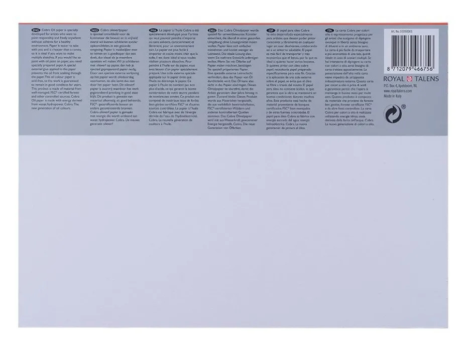 Cobra Oil Paper A3 – Oljemalingsblokk 300g – 10ark