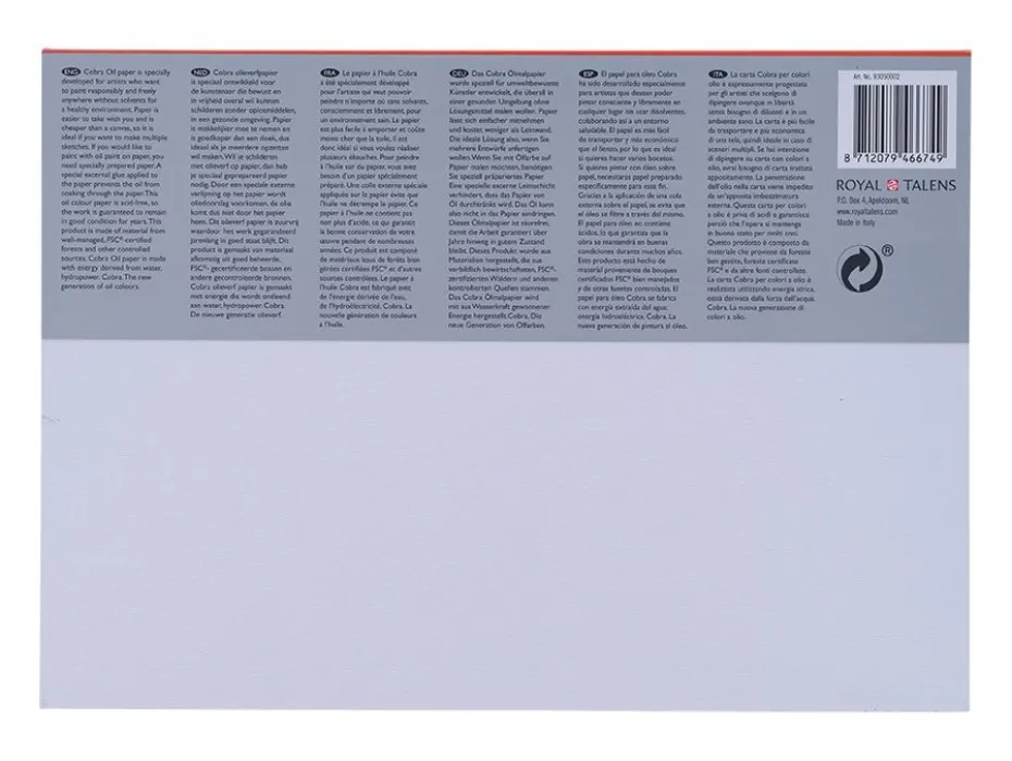 Cobra Oil Paper A4 – Oljemalingsblokk 300g – 10ark