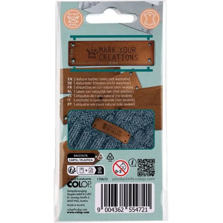 COLOP Craft Labeler Etiketter – Lær 5stk – Brun
