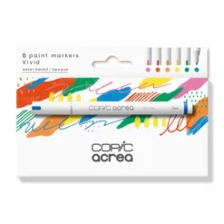 Copic Acrea Paint Marker – 0,8mm – Sett 6stk – Vivid