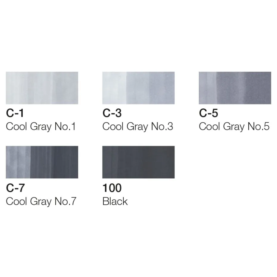 Copic Marker Ciao 5+1 Sett – Cool Grey Tones