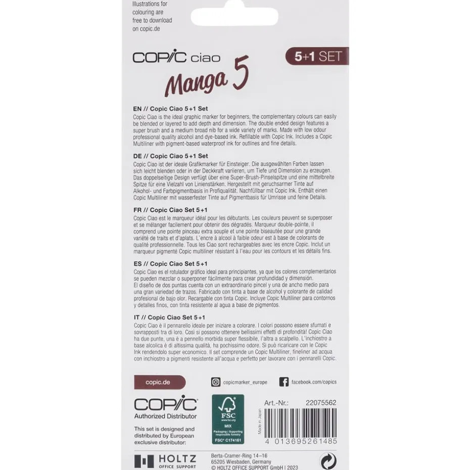 Copic Marker Ciao 5+1 Sett – Manga 5