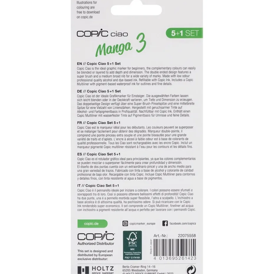 Copic Marker Ciao 5+1 Sett – Manga 3