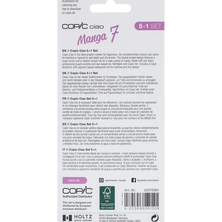 Copic Marker Ciao 5+1 Sett – Manga 7
