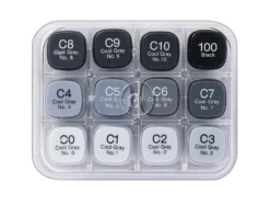 Copic Marker Classic Sett – 12stk – Grå Cool Grey