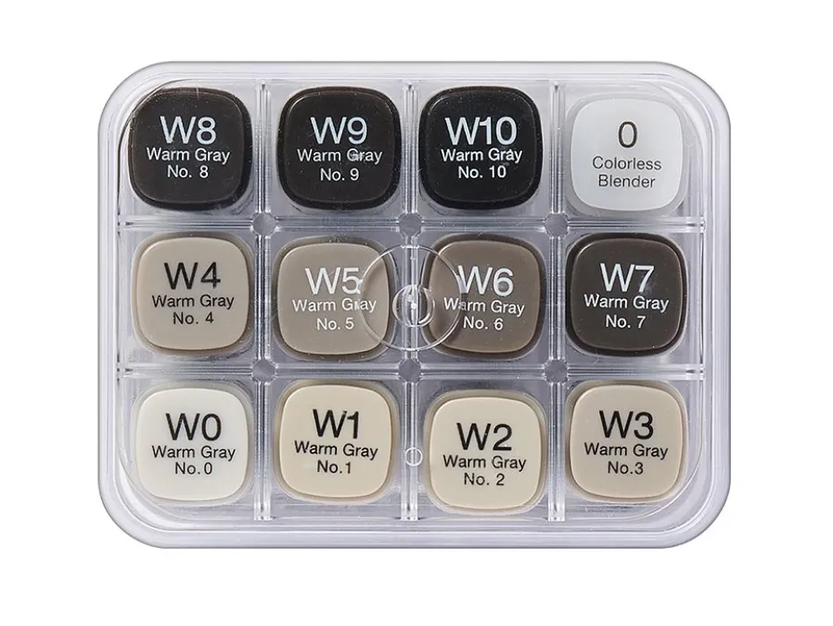 Copic Marker Classic Sett – 12stk – Grå Warm Grey