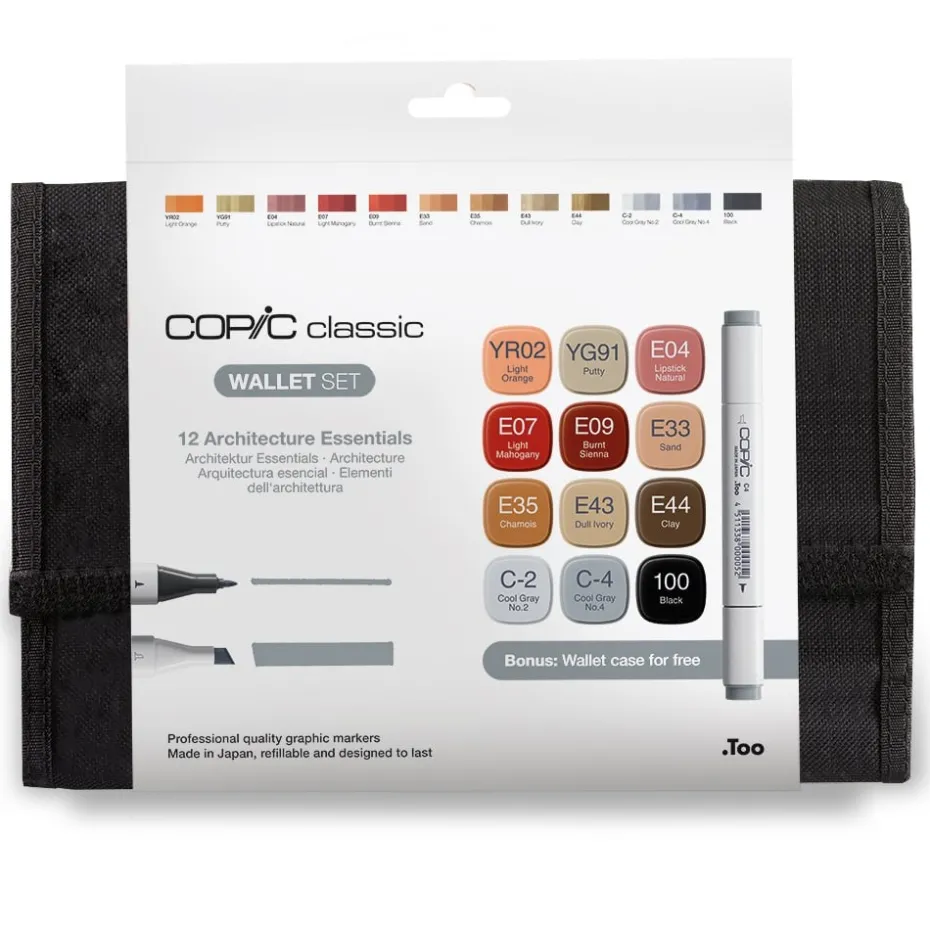 Copic Marker Classic Wallet Sett – 12stk – Architecture