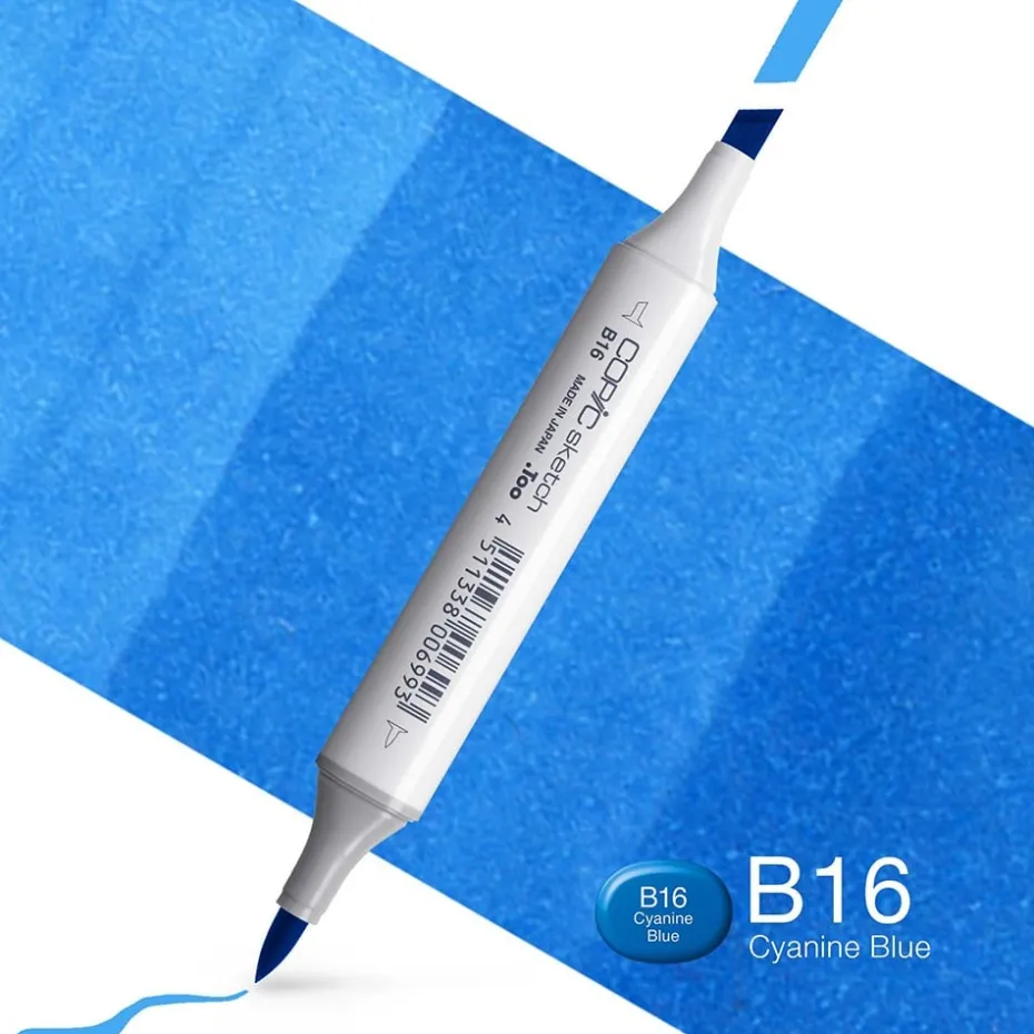 Copic Marker Sketch – B16 Cyanine Blue