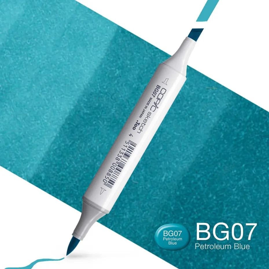 Copic Marker Sketch – BG07 Petroleum Blue