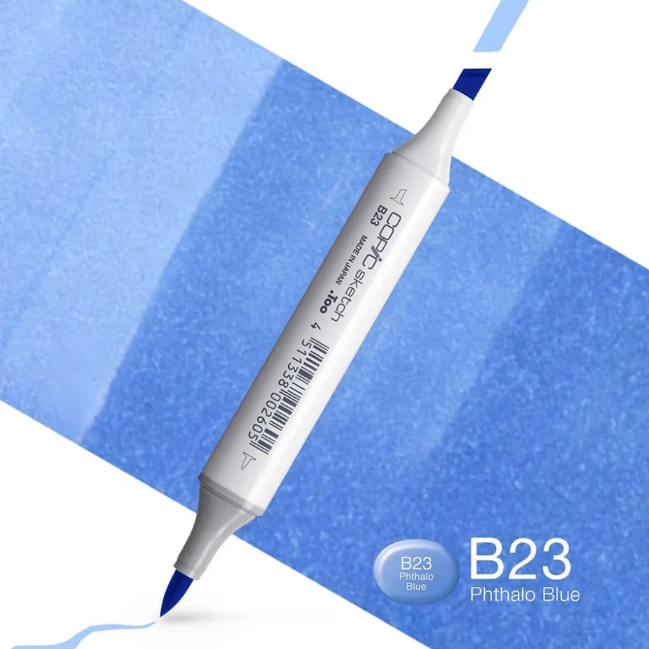 Copic Marker Sketch – B23 Phthalo Blue