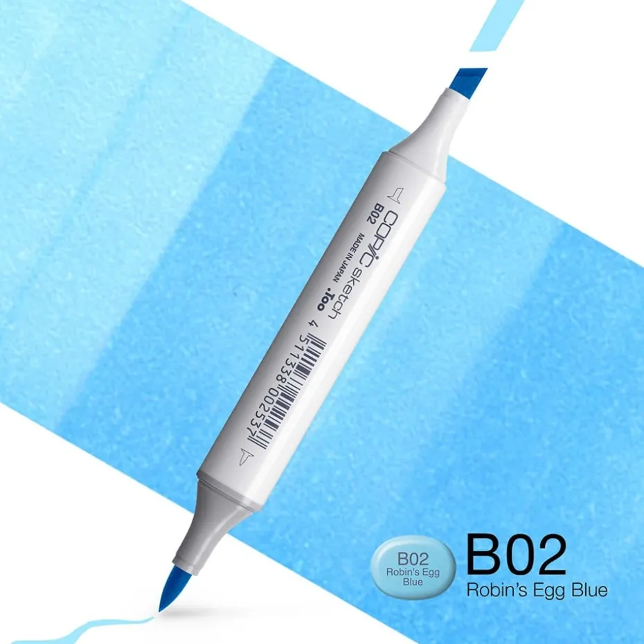 Copic Marker Sketch – B02 Robin’s Egg Blue