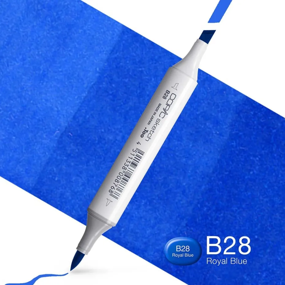 Copic Marker Sketch – B28 Royal Blue