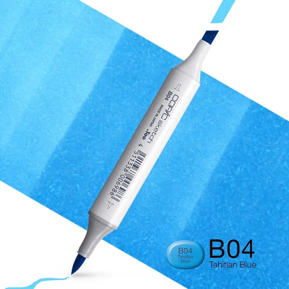 Copic Marker Sketch – B04 Tahitian Blue