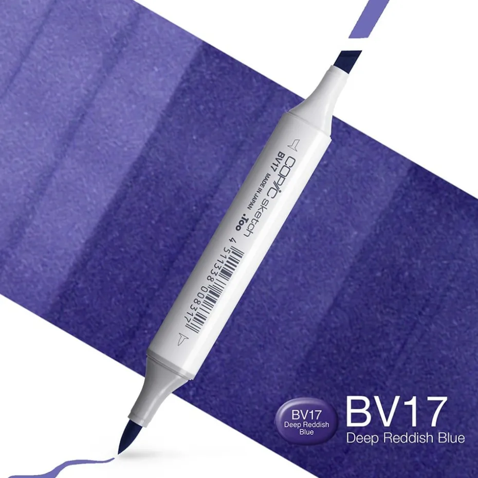 Copic Marker Sketch – BV17 Deep Reddish Blue