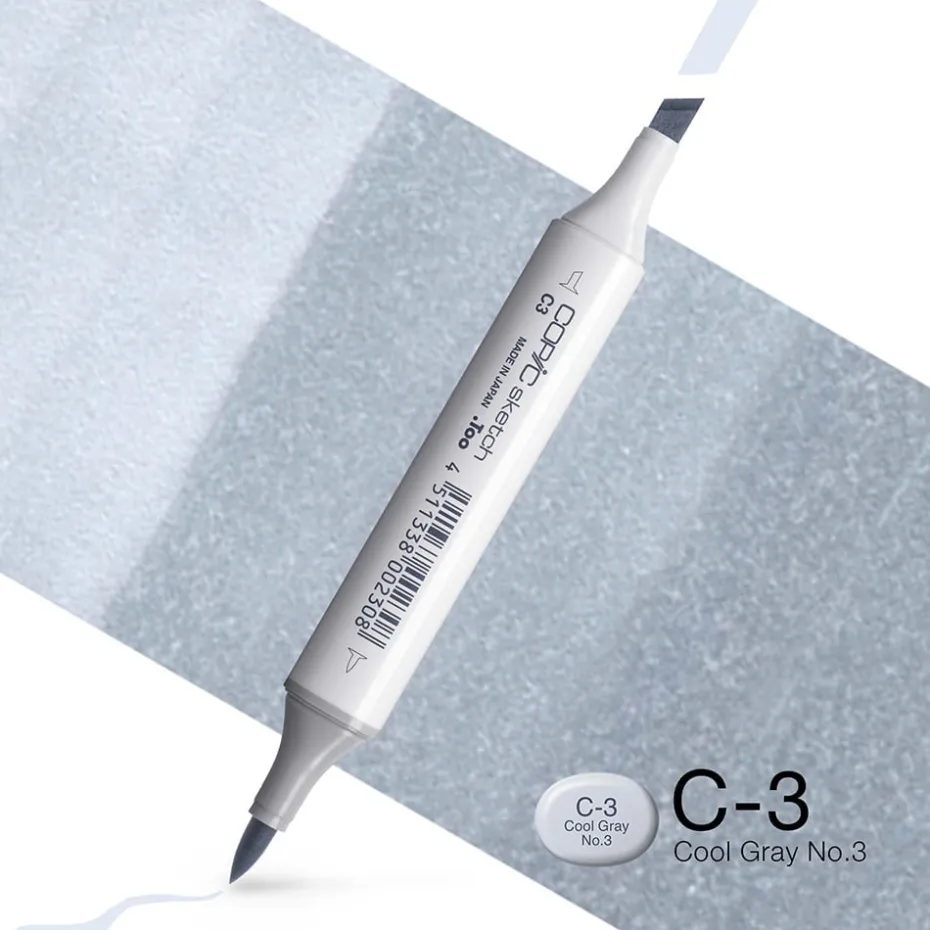 Copic Marker Sketch – C3 Cool Gray No.3