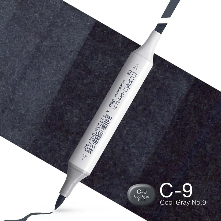 Copic Marker Sketch – C9 Cool Gray No.9