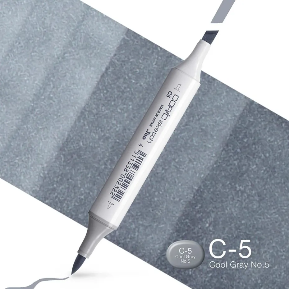 Copic Marker Sketch – C5 Cool Gray No.5