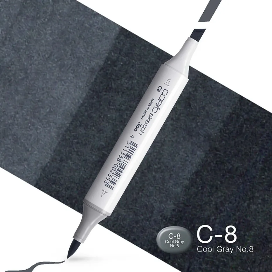 Copic Marker Sketch – C8 Cool Gray No.8