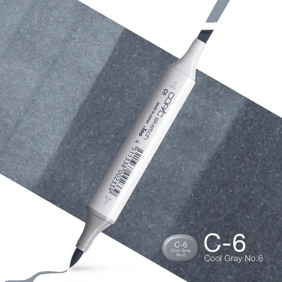Copic Marker Sketch – C6 Cool Gray No.6