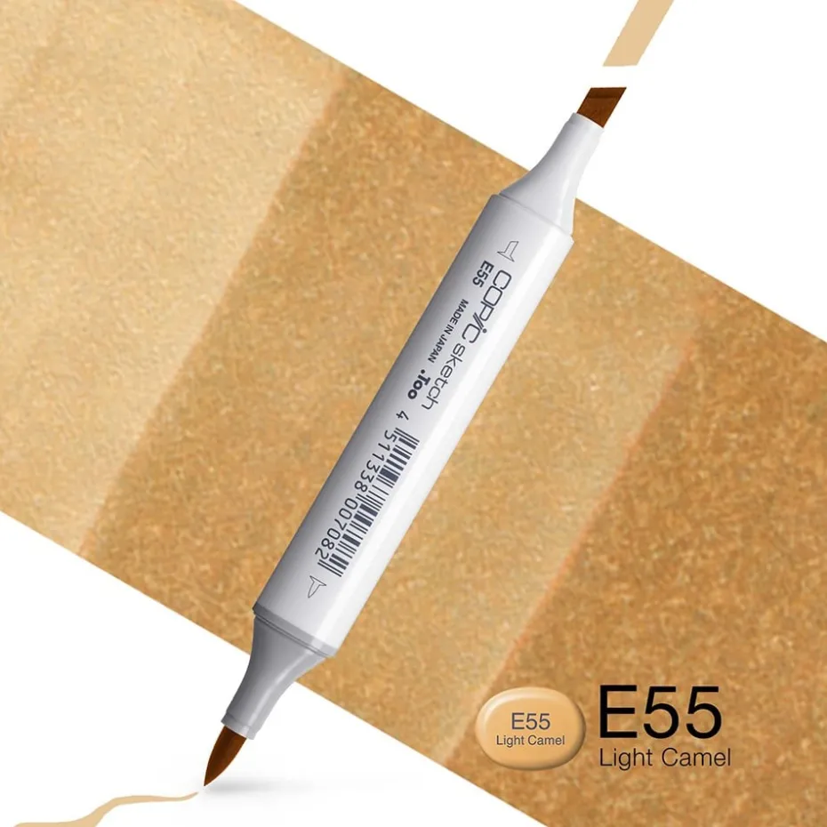 Copic Marker Sketch – E55 Light Camel