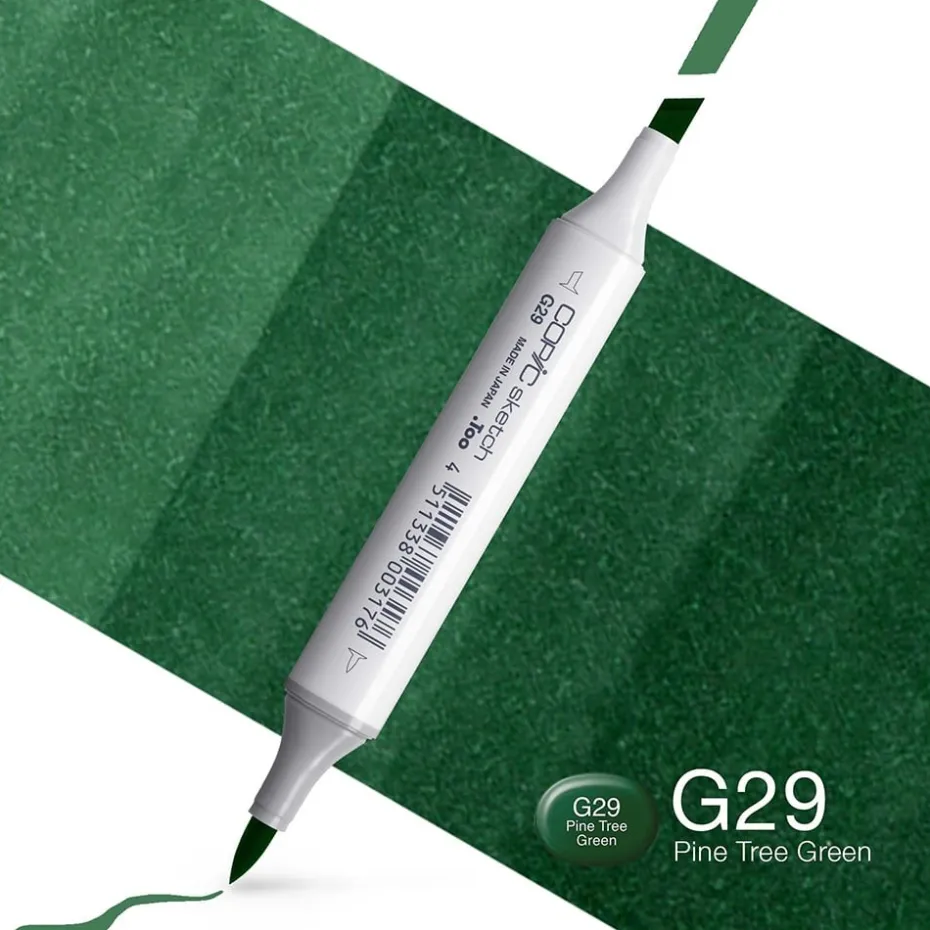 Copic Marker Sketch – G29 Pine Tree Green