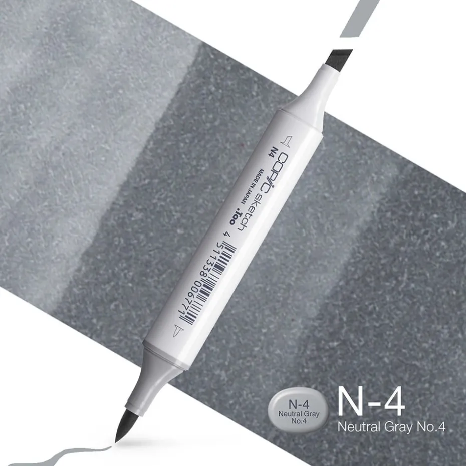 Copic Marker Sketch – N4 Neutral Gray No.4