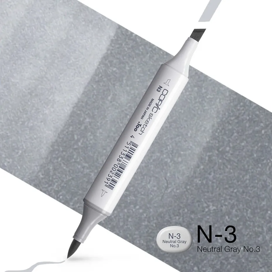 Copic Marker Sketch – N3 Neutral Gray No.3