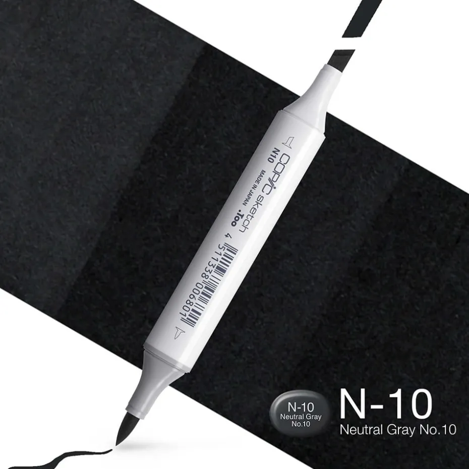 Copic Marker Sketch – N10 Neutral Gray No.10