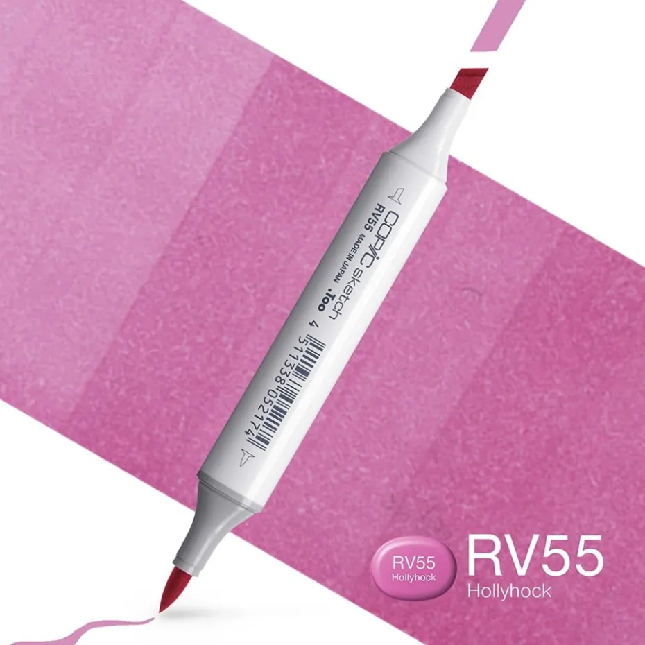 Copic Marker Sketch – RV55 Hollyhock