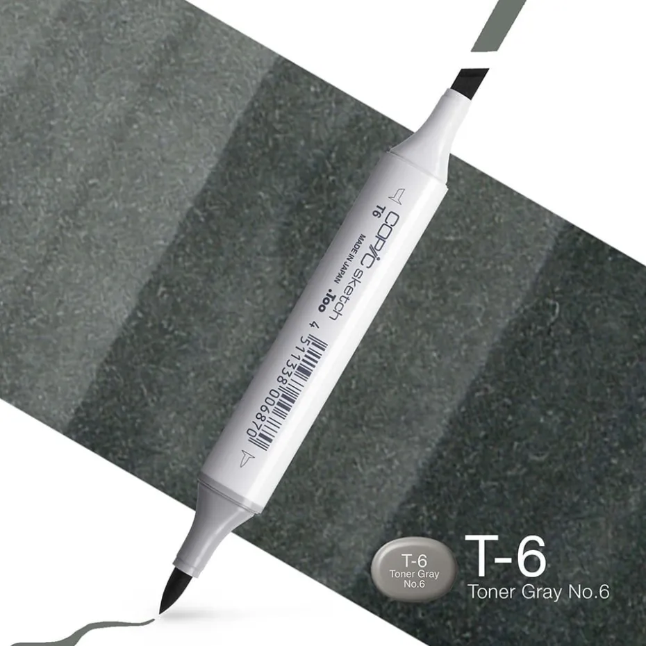 Copic Marker Sketch – T6 Toner Gray No.6