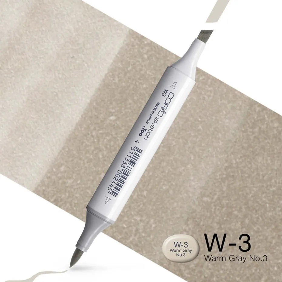 Copic Marker Sketch – W3 Warm Gray No.3