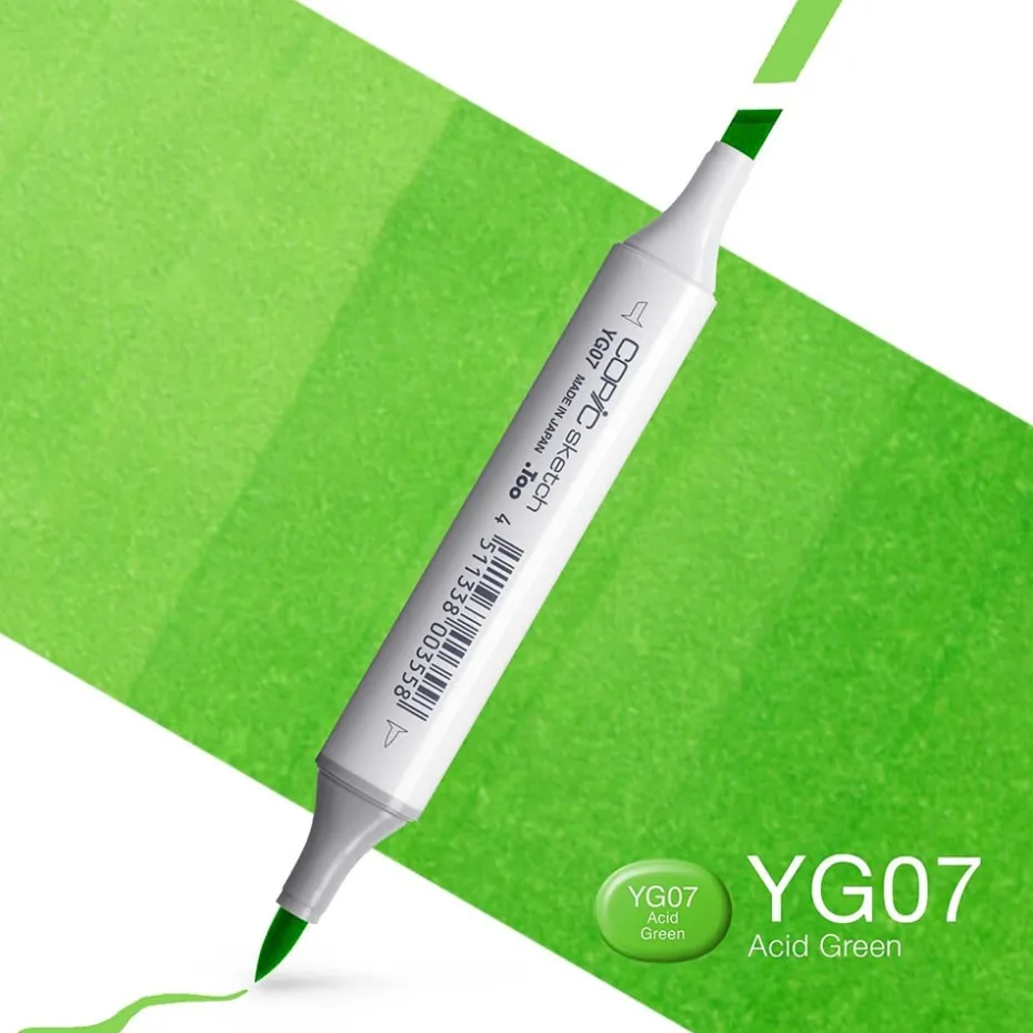 Copic Marker Sketch – YG07 Acid Green