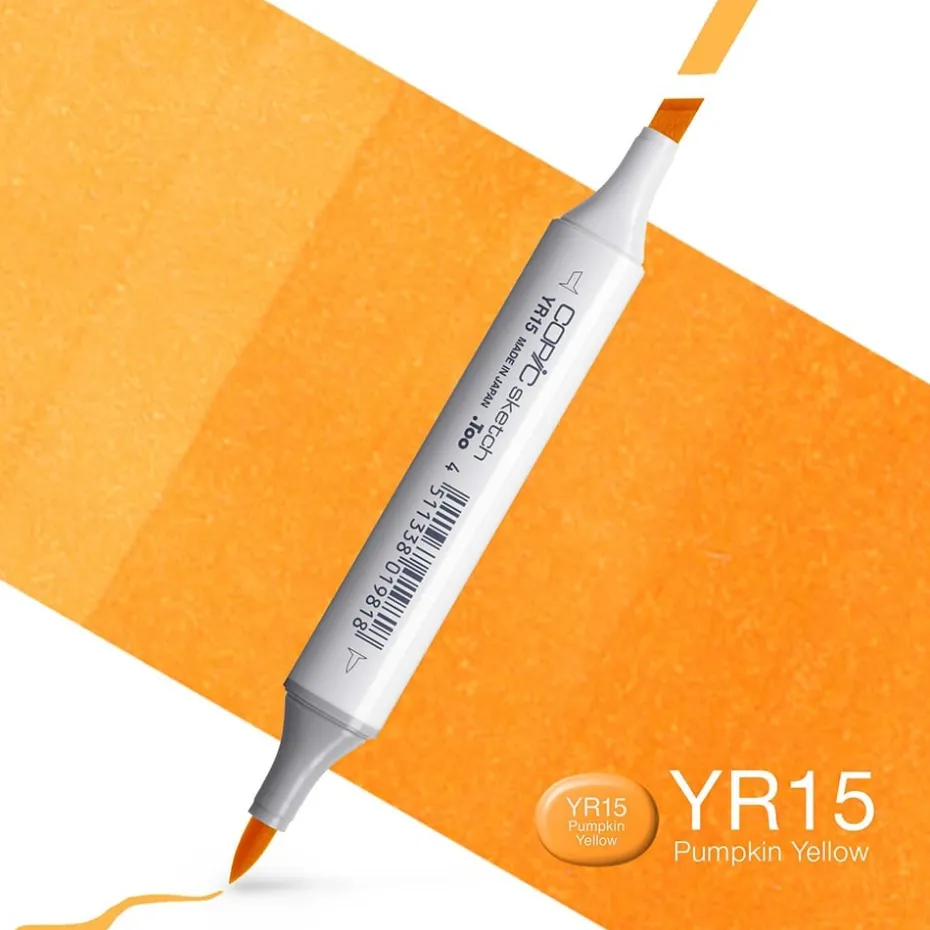 Copic Marker Sketch – YR15 Pumpkin Yellow