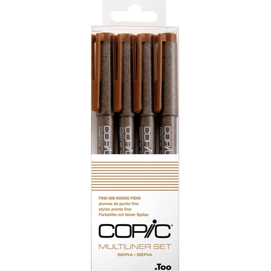Copic Multiliner Sepia – Sett 4stk
