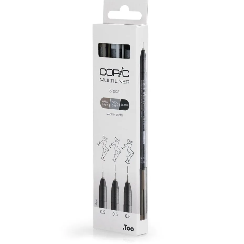 Copic Multiliner Sett – Coloured 4stk Warm+Cool Grey