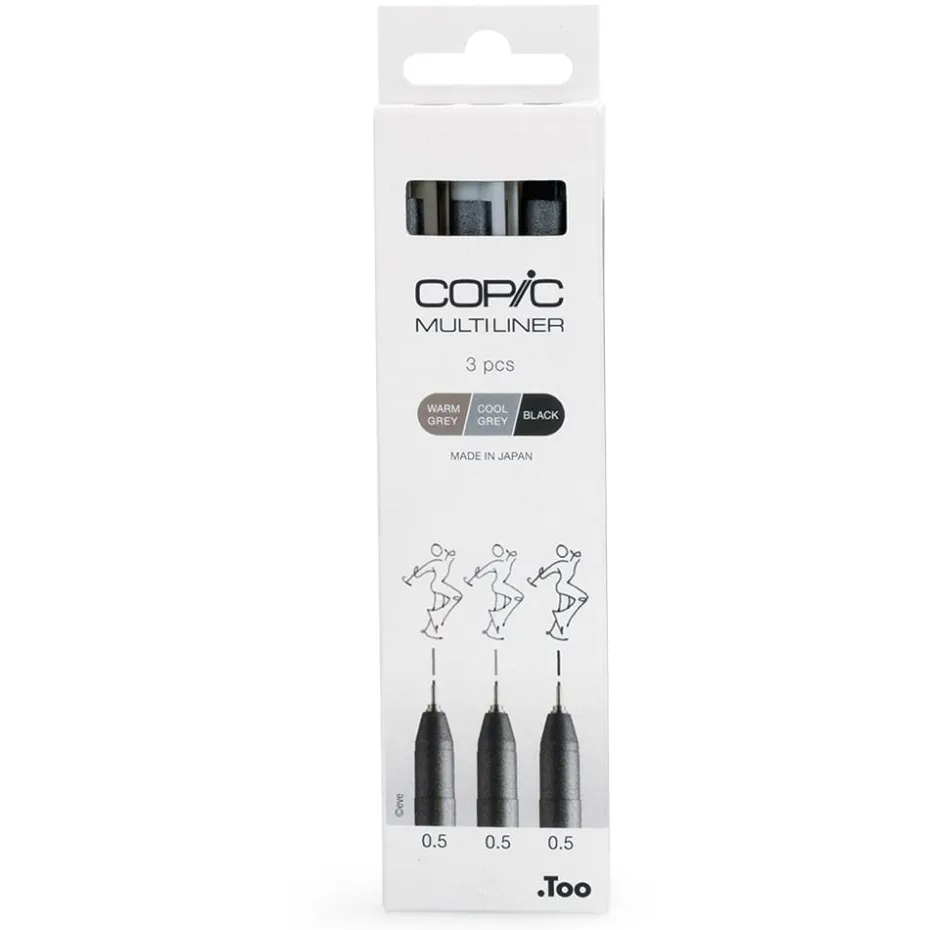 Copic Multiliner Sett – Coloured 4stk Warm+Cool Grey