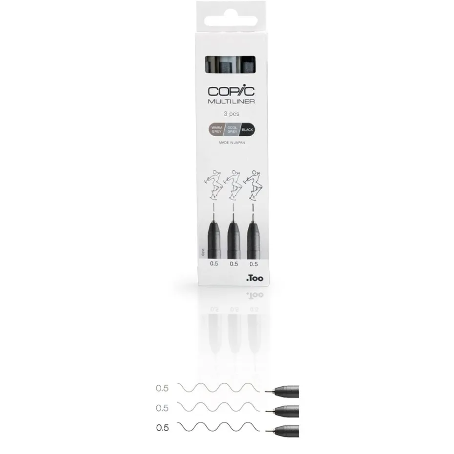 Copic Multiliner Sett – Coloured 4stk Warm+Cool Grey
