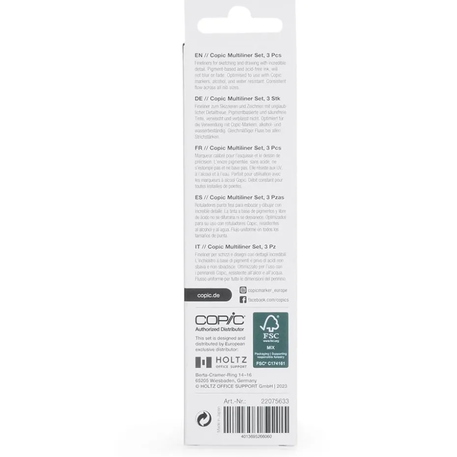 Copic Multiliner Sett – Coloured 4stk Warm+Cool Grey