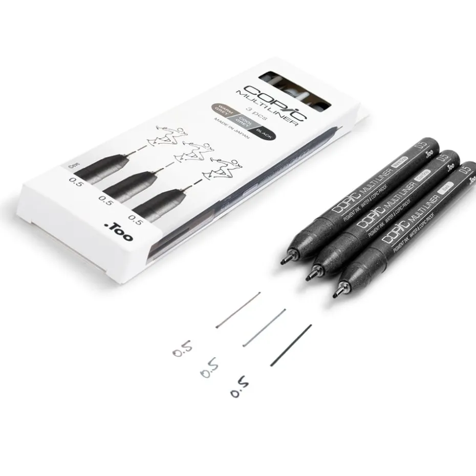 Copic Multiliner Sett – Coloured 4stk Warm+Cool Grey