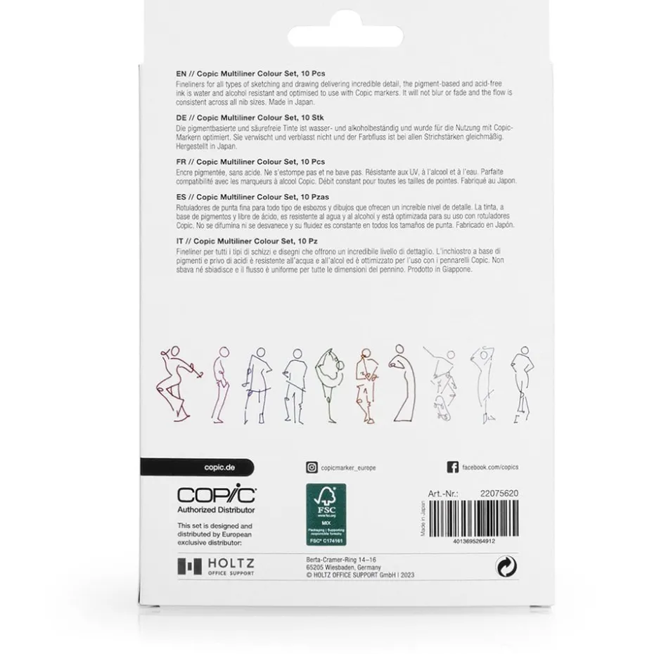 Copic Multiliner Sett – Coloured 10stk
