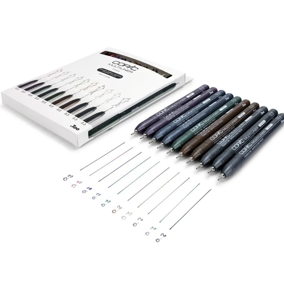 Copic Multiliner Sett – Coloured 10stk