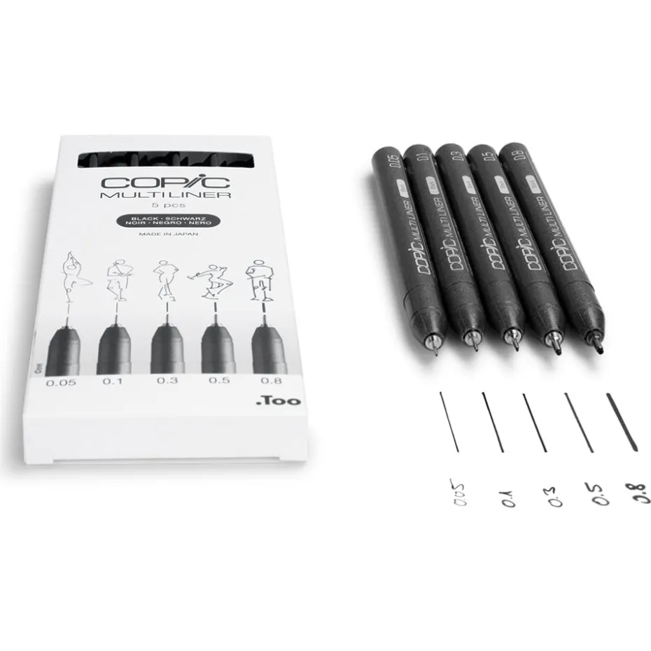 Copic Multiliner Sett 5stk – Black
