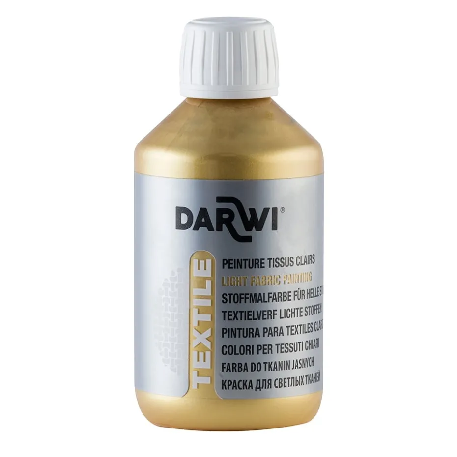 Darwi Textile Tekstilmaling 250ml – Gull